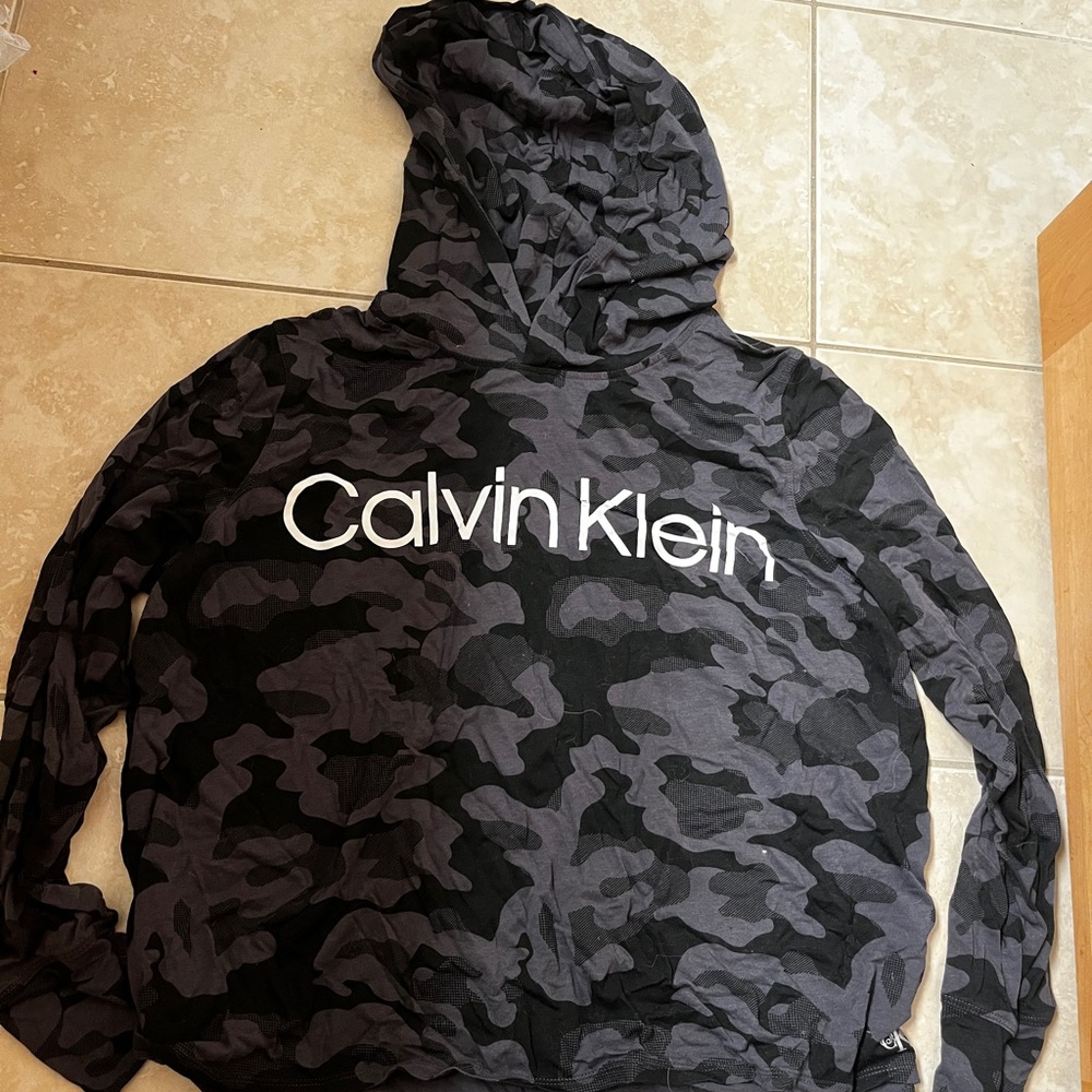 Calvin Klein Camo Hoodie Black Long Sleeve Shirt